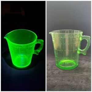 Uranium Glass 4 Cup Measuring Pitcher